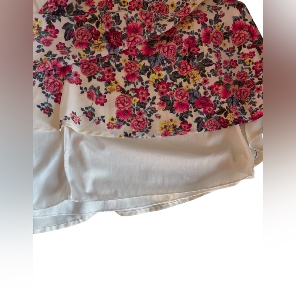 Teeze Me Sleeveless Floral Fit Flare Mini Dress Romantic Coquette Sz 1/2(XXS/XS) - Picture 8 of 9